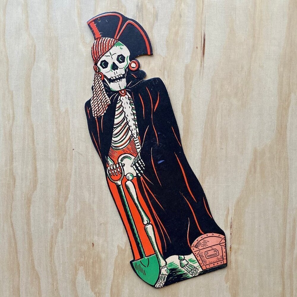 Vintage Halloween Wall Decor Pirate w/ Shovel m/ in U.S.A l Beistle Diecut